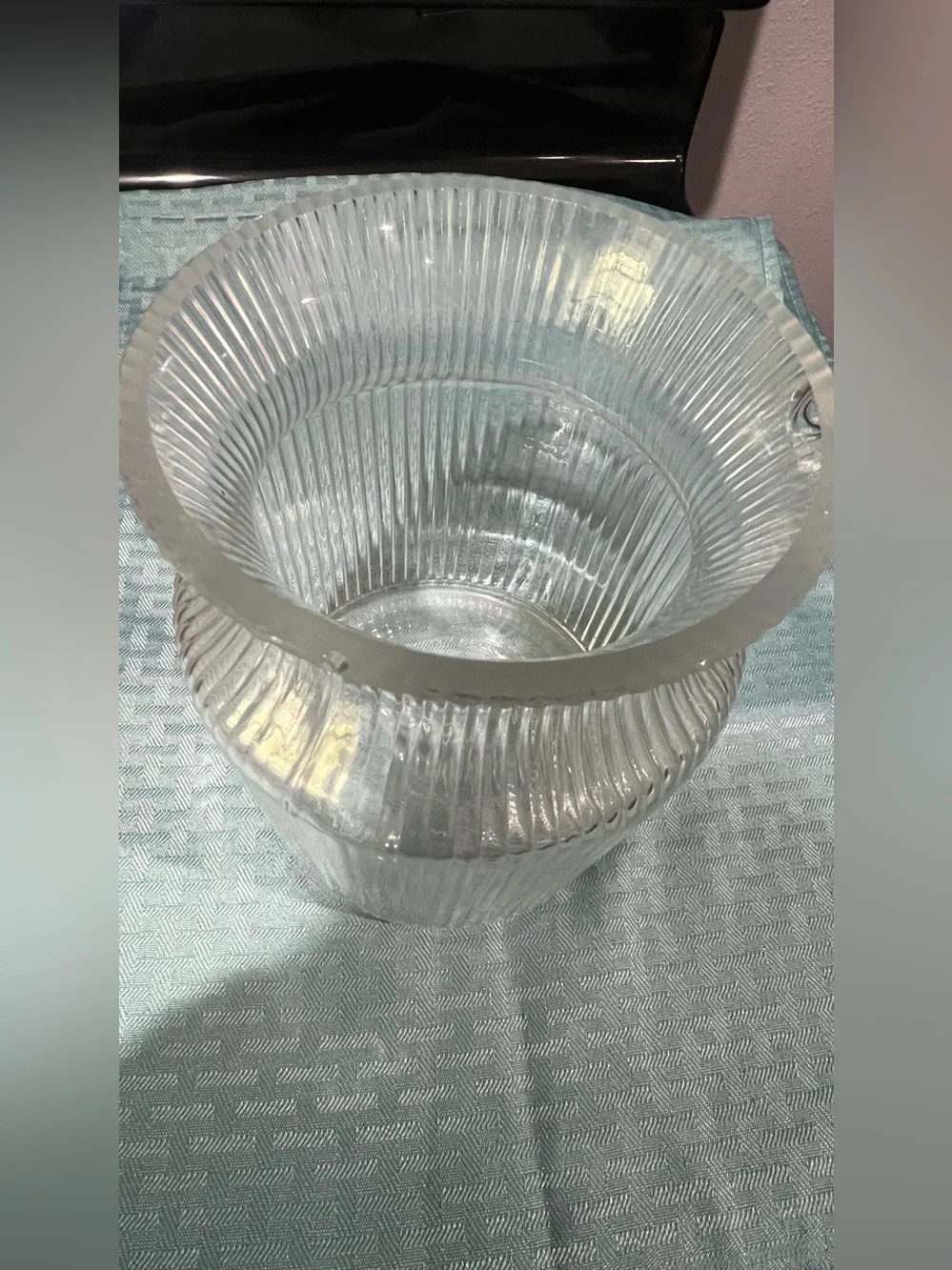 Clear Ribbed Glass Vase - Home Accents